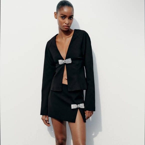Zara Jackets & Blazers - NWT Zara bow front clasp jacket